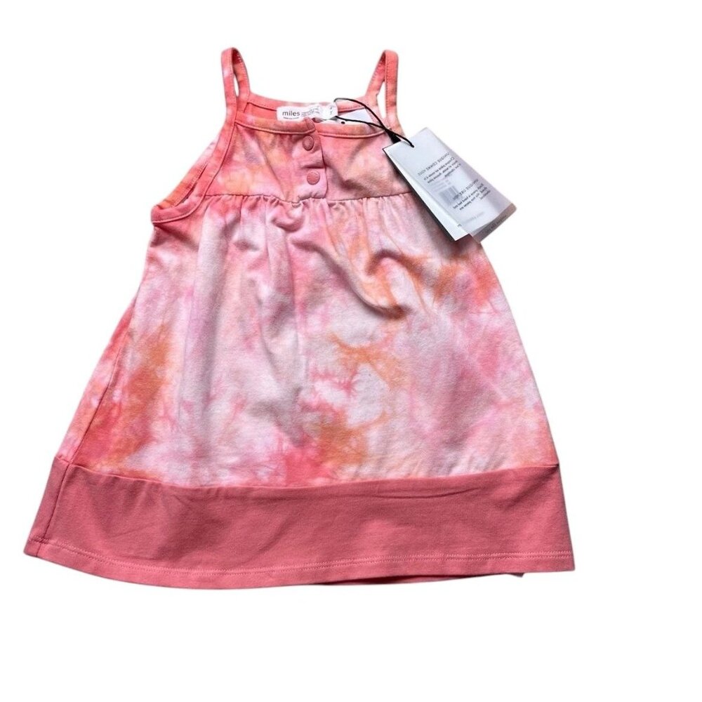 Miles Baby Coral Tie Dye Tank Dress Size 12 Months New